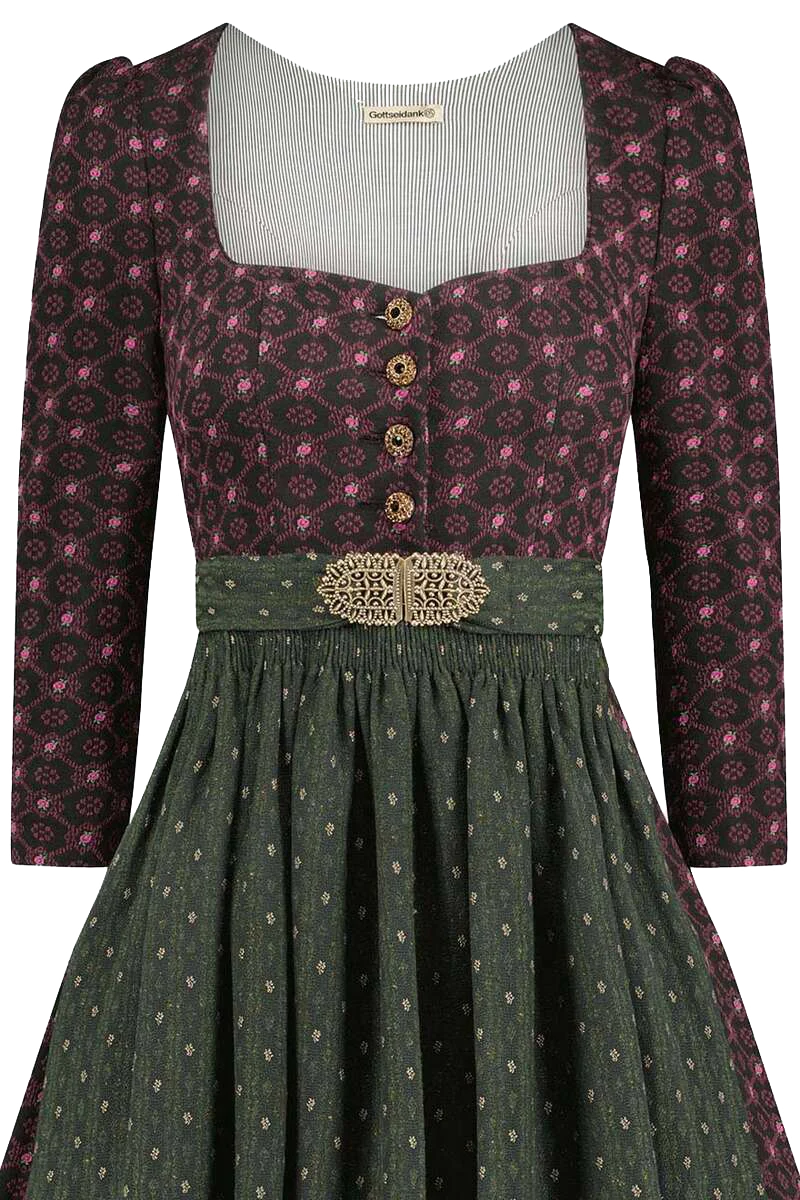 Langarmdirndl mit Stretchanteil merlotrot