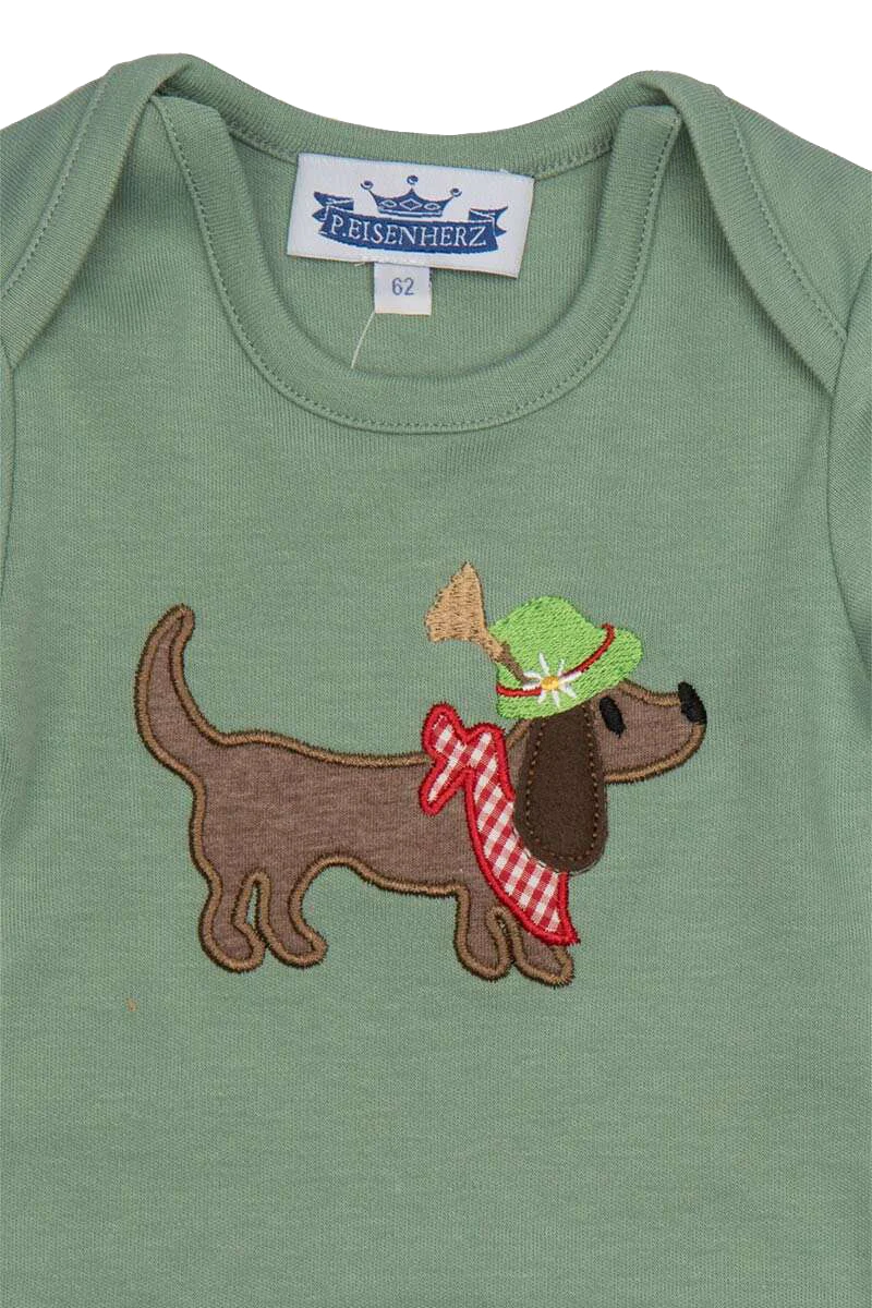 Langarm Babybody Dackel mit Titolerhut
