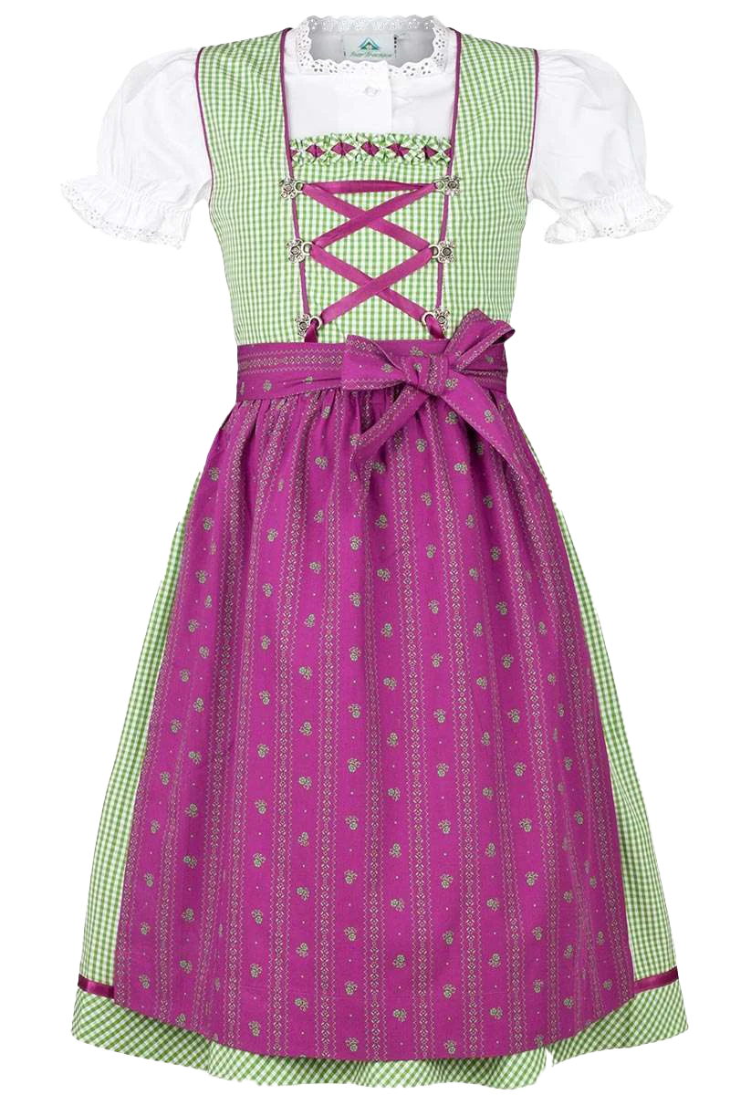 Kariertes Kinderdirndl - grün