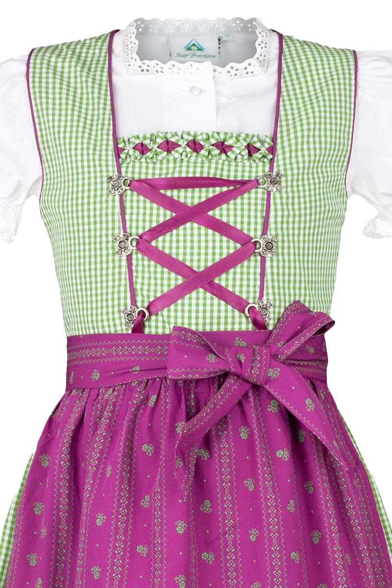 Kariertes Kinderdirndl - grün