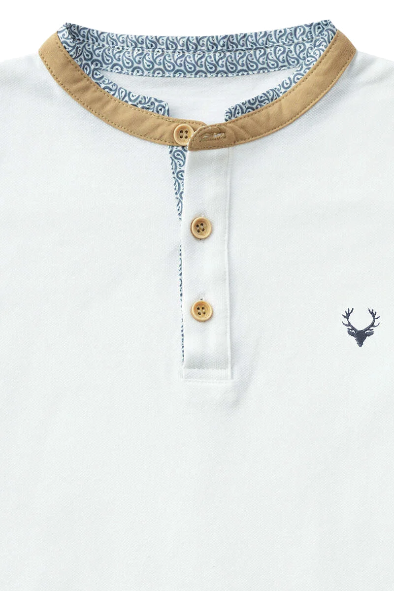 Kinder Trachten Longsleeve Stehkragen im Hemdenstil