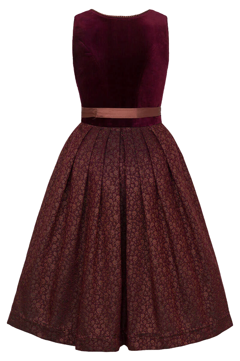 Midi Samt-Dirndl - bordeaux