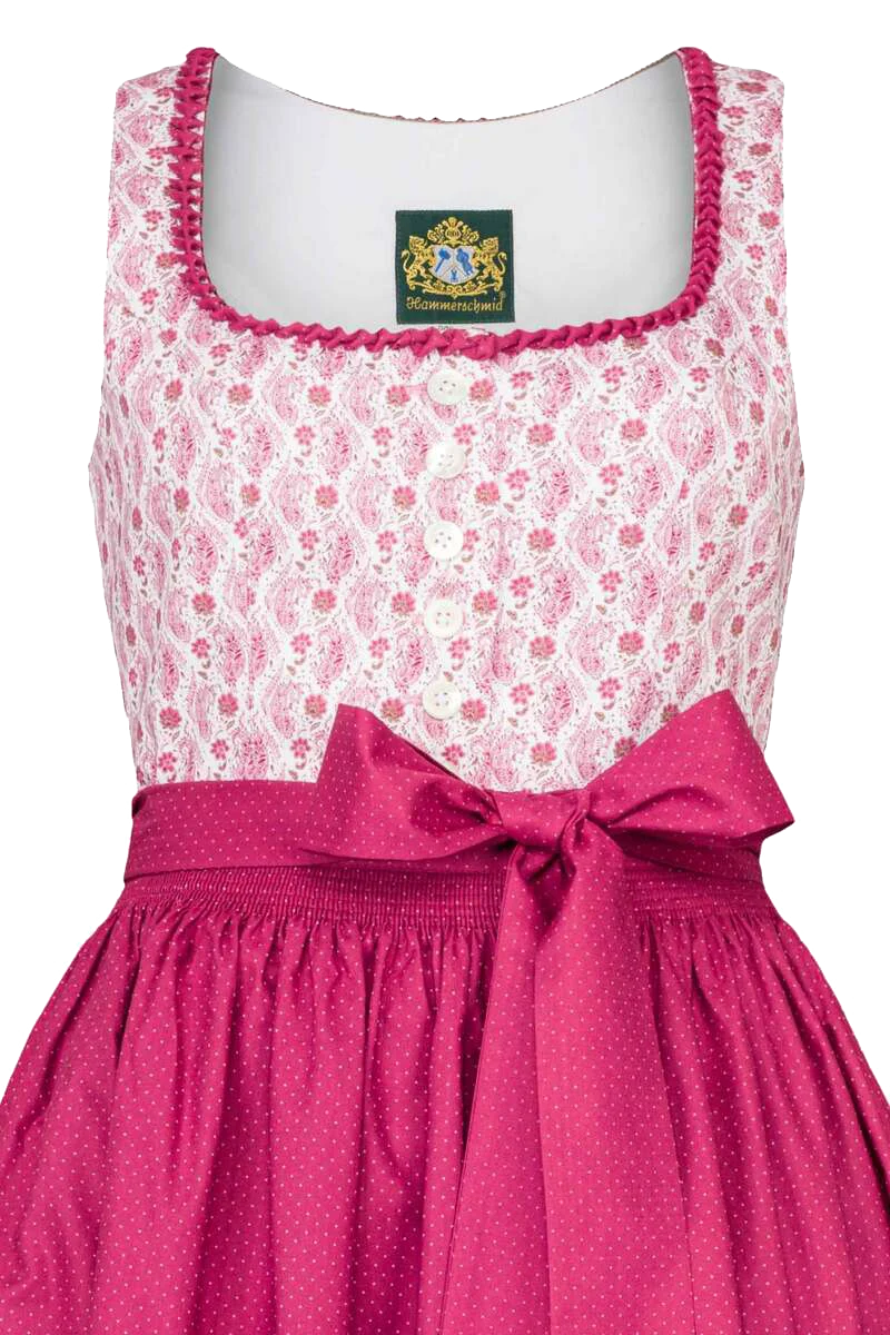 Midi Baumwolldirndl Knöpfe Perlmutt