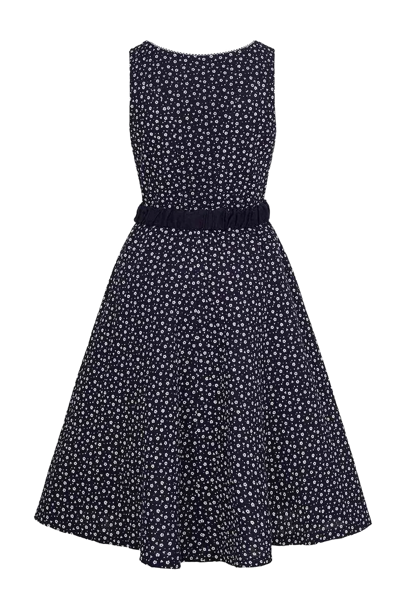 Baumwoll Trachtenkleid ohne Arm mit Gürtel