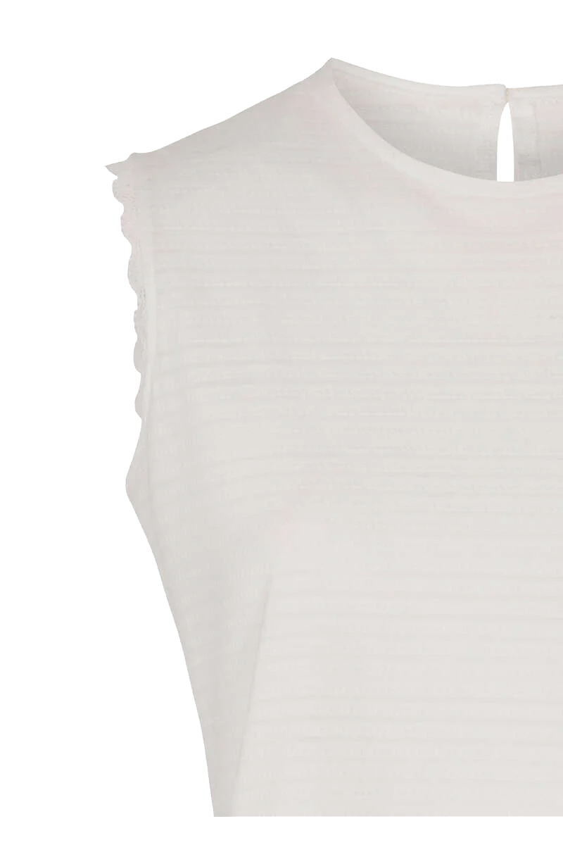 Damen Bluse ohne Ärmel mit Spitze