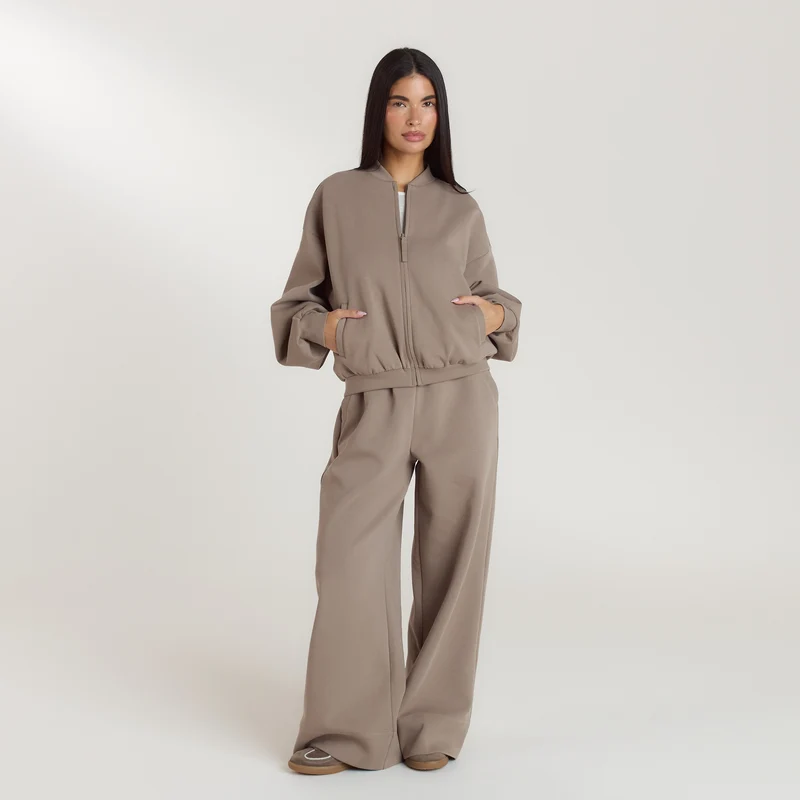 Neopren Bomberjacke - Taupe