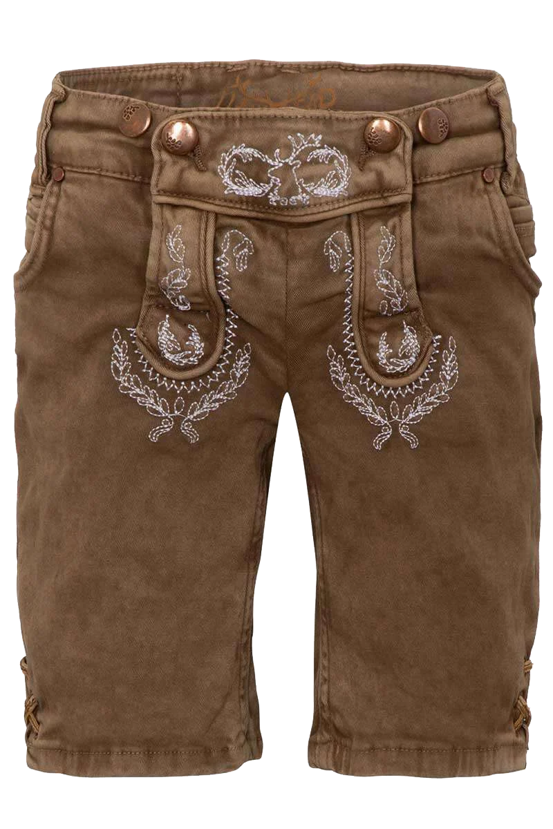 Kinder Jeansshort in Lederhosenoptik