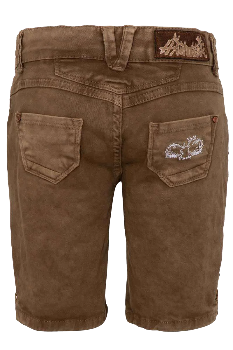 Kinder Jeansshort in Lederhosenoptik