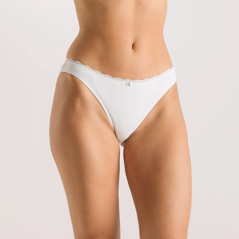 Pointelle Slip - Crèmefarben