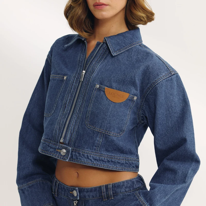 Oversize-Denimjacke - Blau