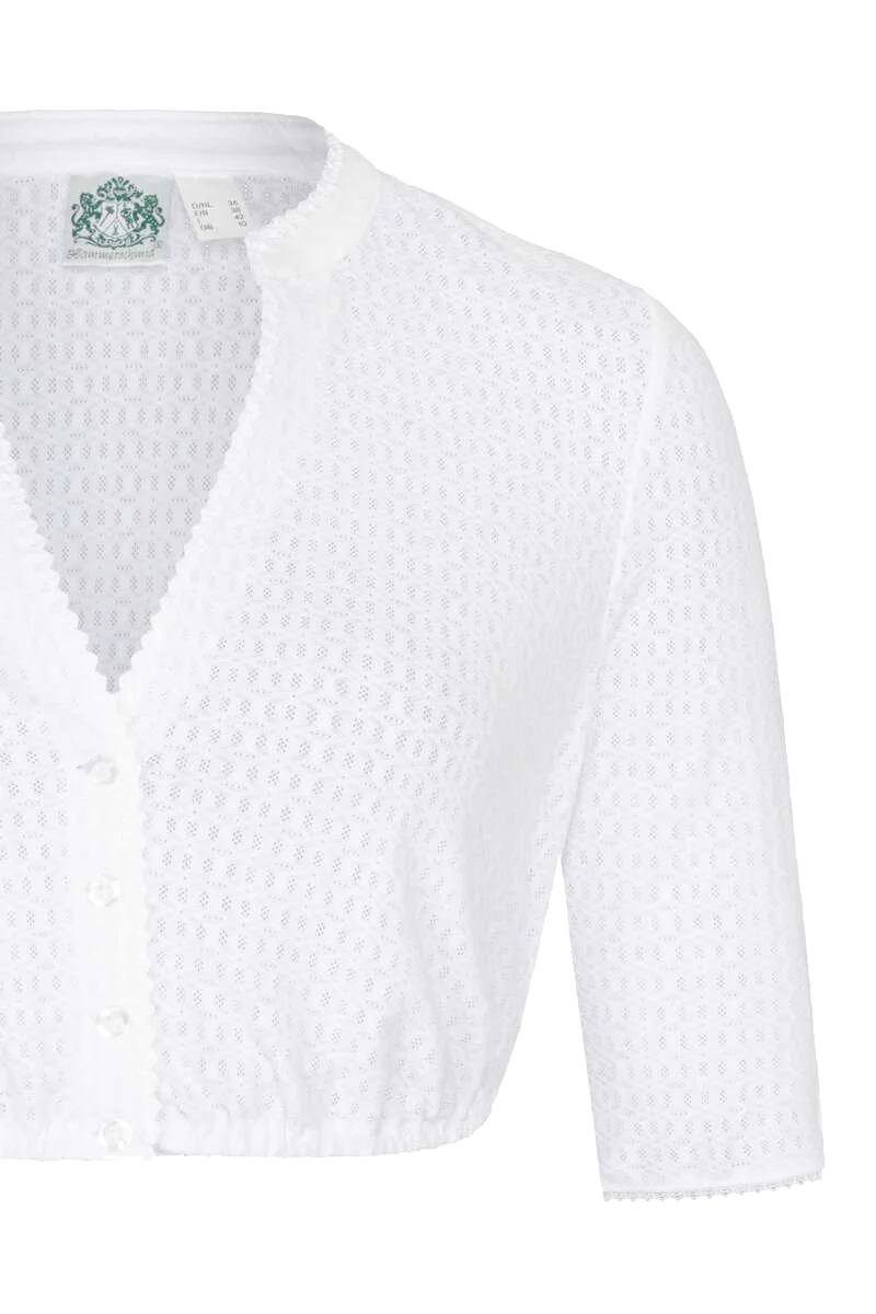 Dirndlbluse V-Ausschnitt halbarm