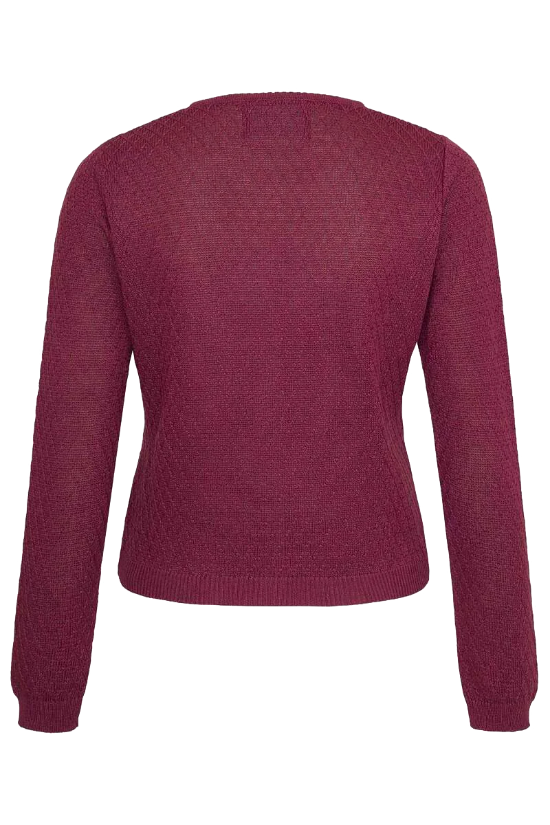 Damen Strickjacke kurz mit Rautenmuster