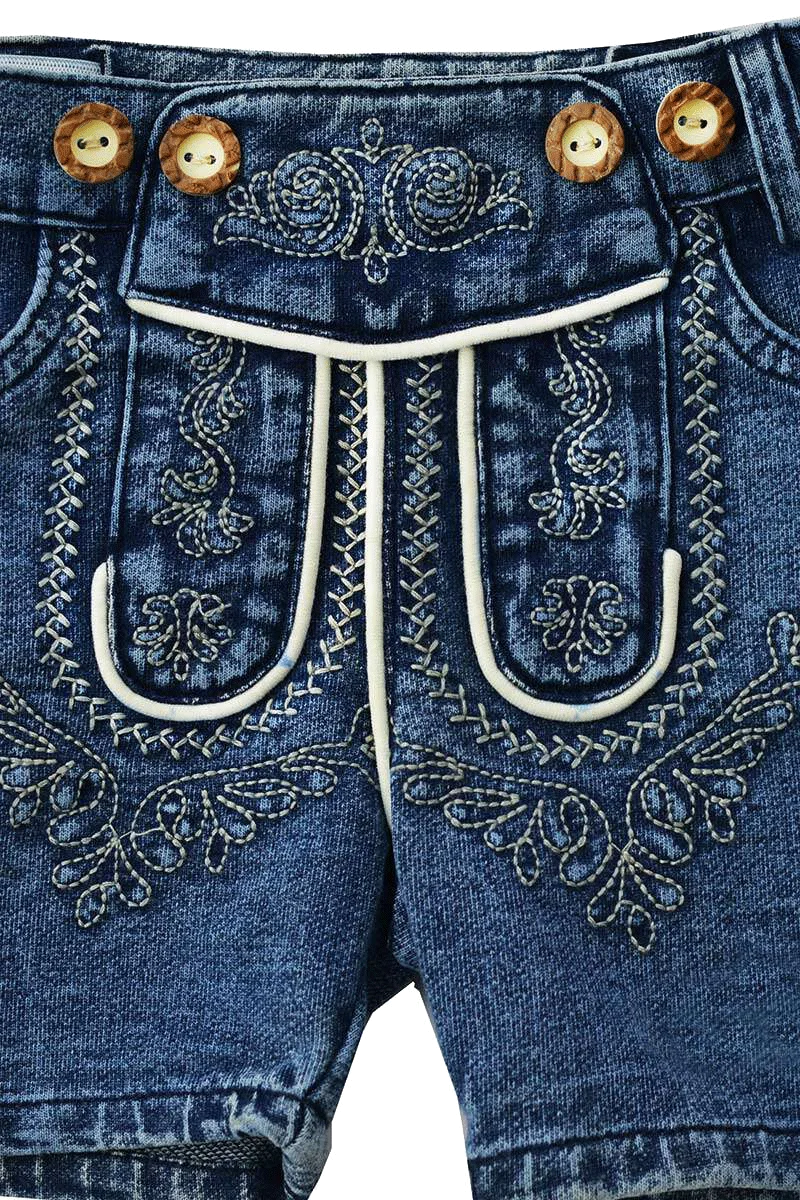 Baby Kinder Trachtenjeans Lederhosenoptik