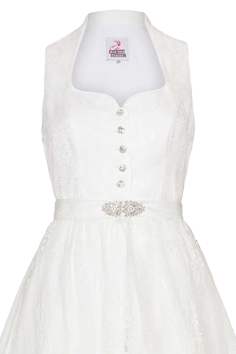 Hochzeits-Dirndl mit Spitzenschürze