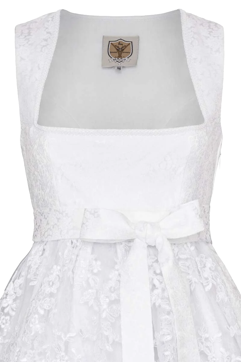 Hochzeits Umstandsdirndl mit Spitzenschürze weiß
