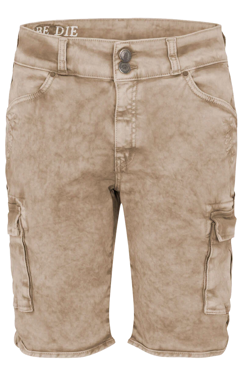 Herren Jeans Bermuda Cargo schlamm