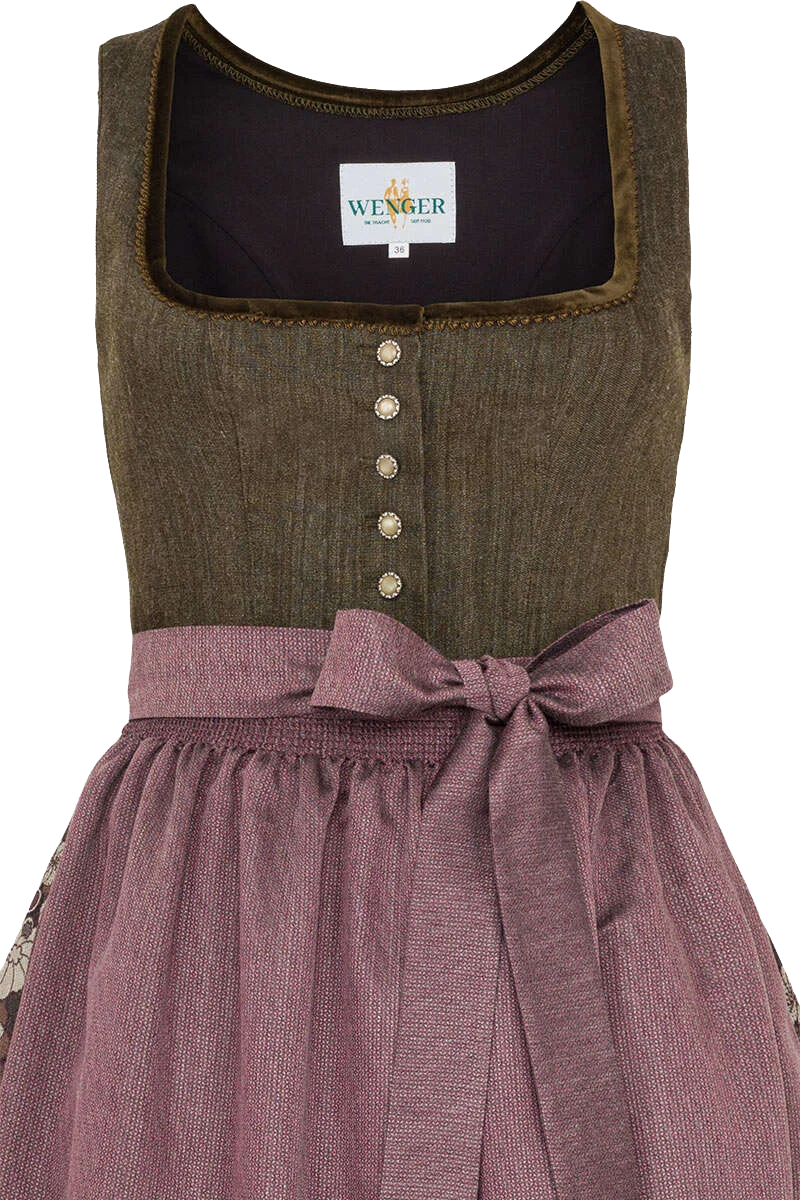 Midi Dirndl mit Lodenoberteil