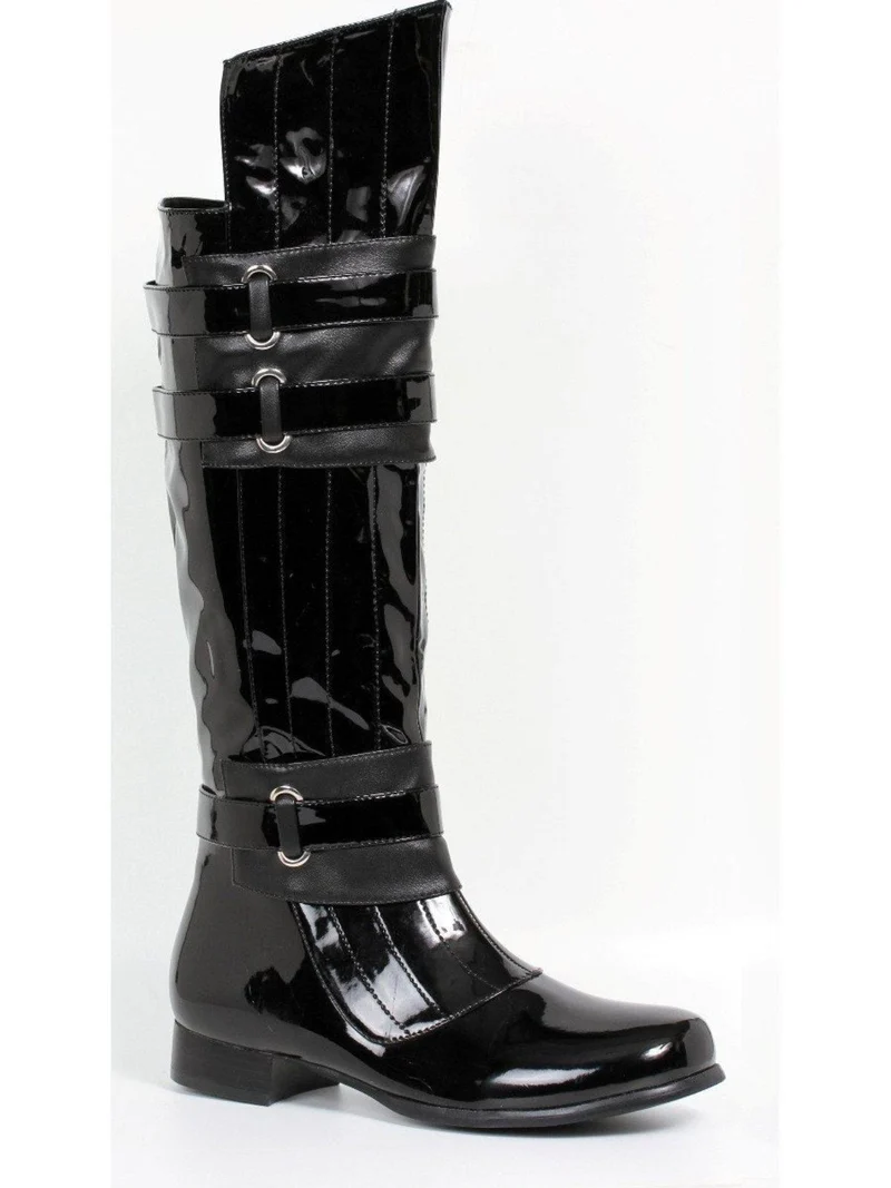 Ellie Shoes 121-Invader 1 Absatz, schwarze Herrenstiefel – 17 cm Höhe, 16 cm Umfang