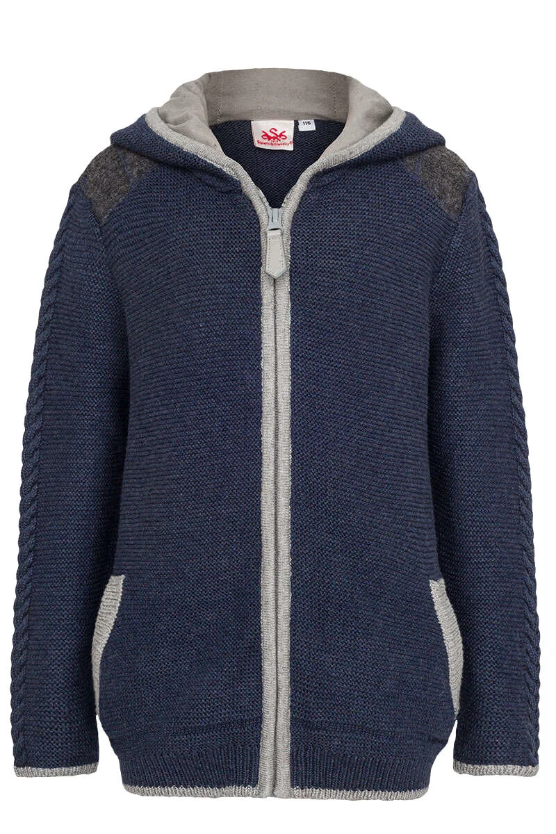 Kinder Kapuzen-Strickjacke mit Walk