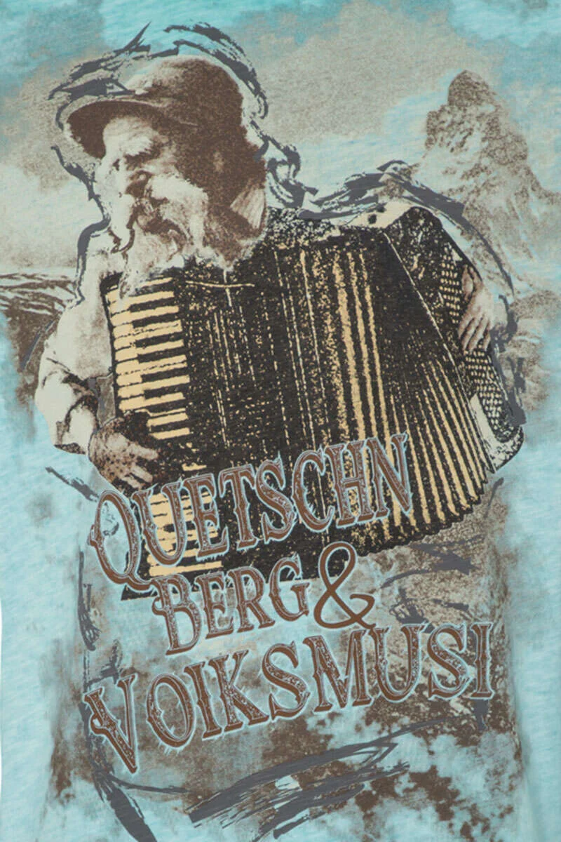 Herren T-Shirt 'QUETSCHN, BERG & VOIKSMUSI'