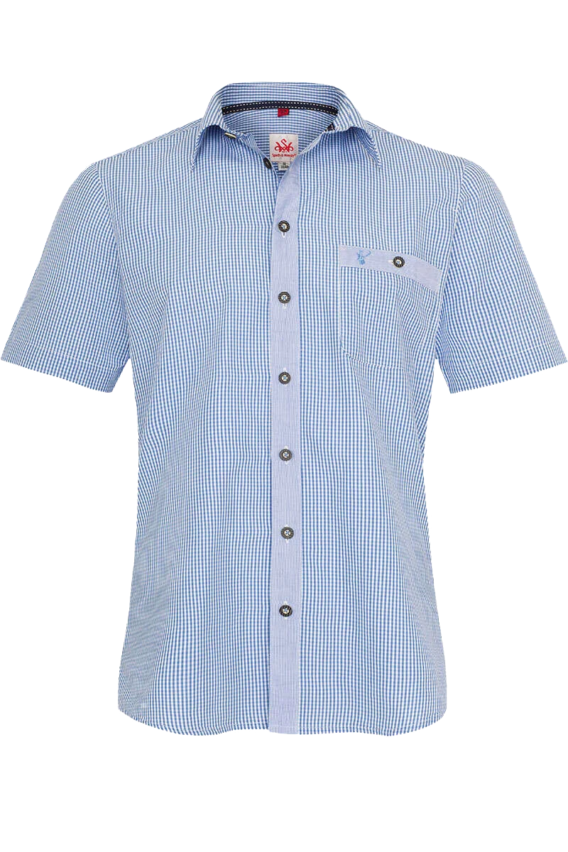 Trachtenhemd Kurzarm Slim Fit kariert