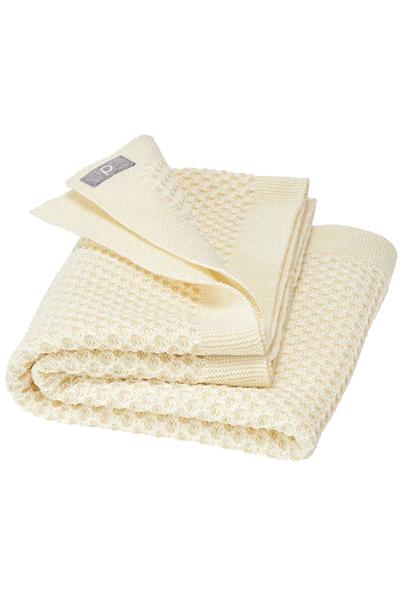 Baby Waben-Strickdecke Bio-Schurwolle GOTS