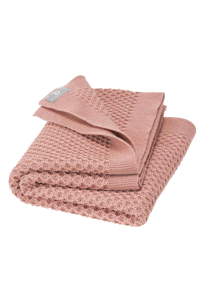 Baby Waben-Strickdecke Bio-Schurwolle GOTS