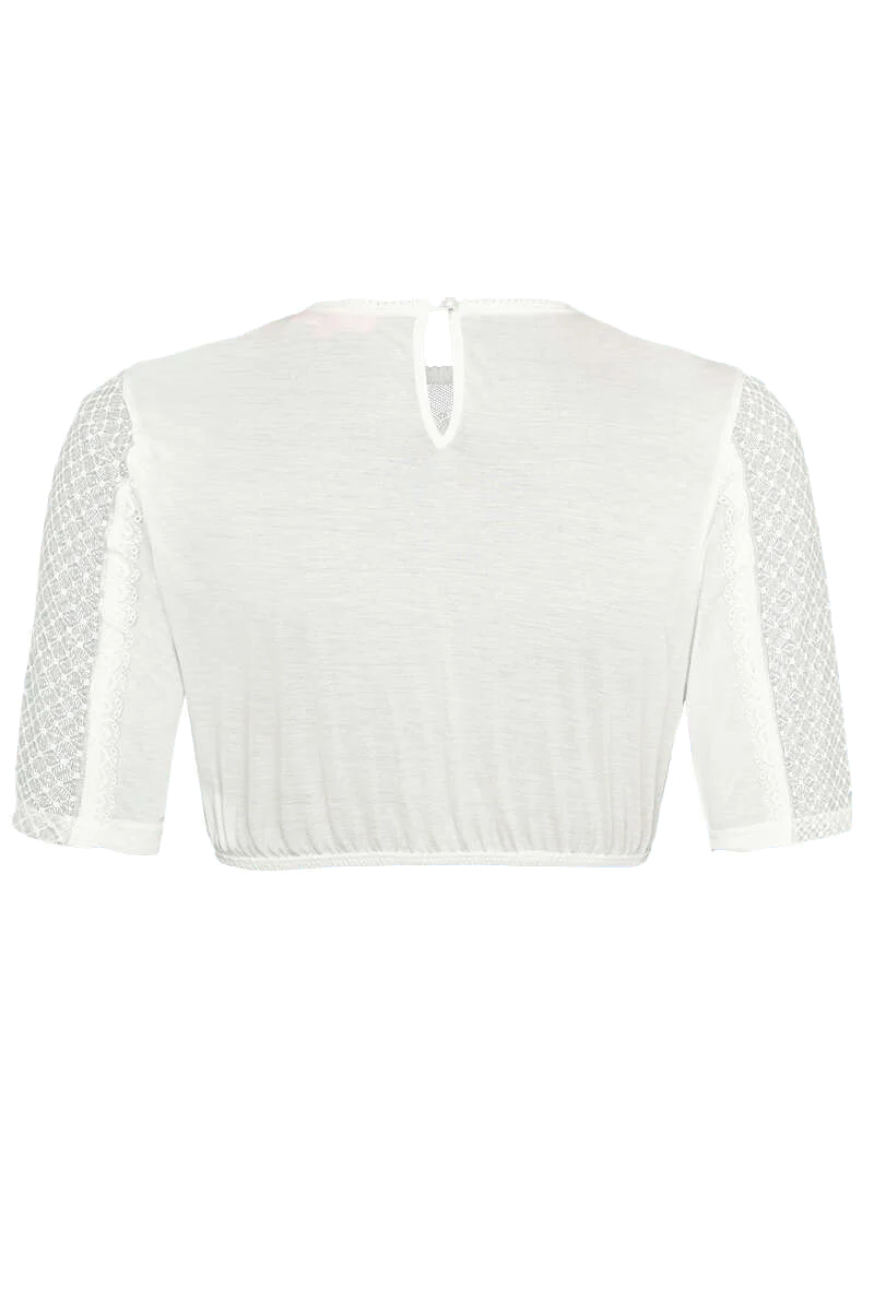 Damen Dirndl Bluse transparent