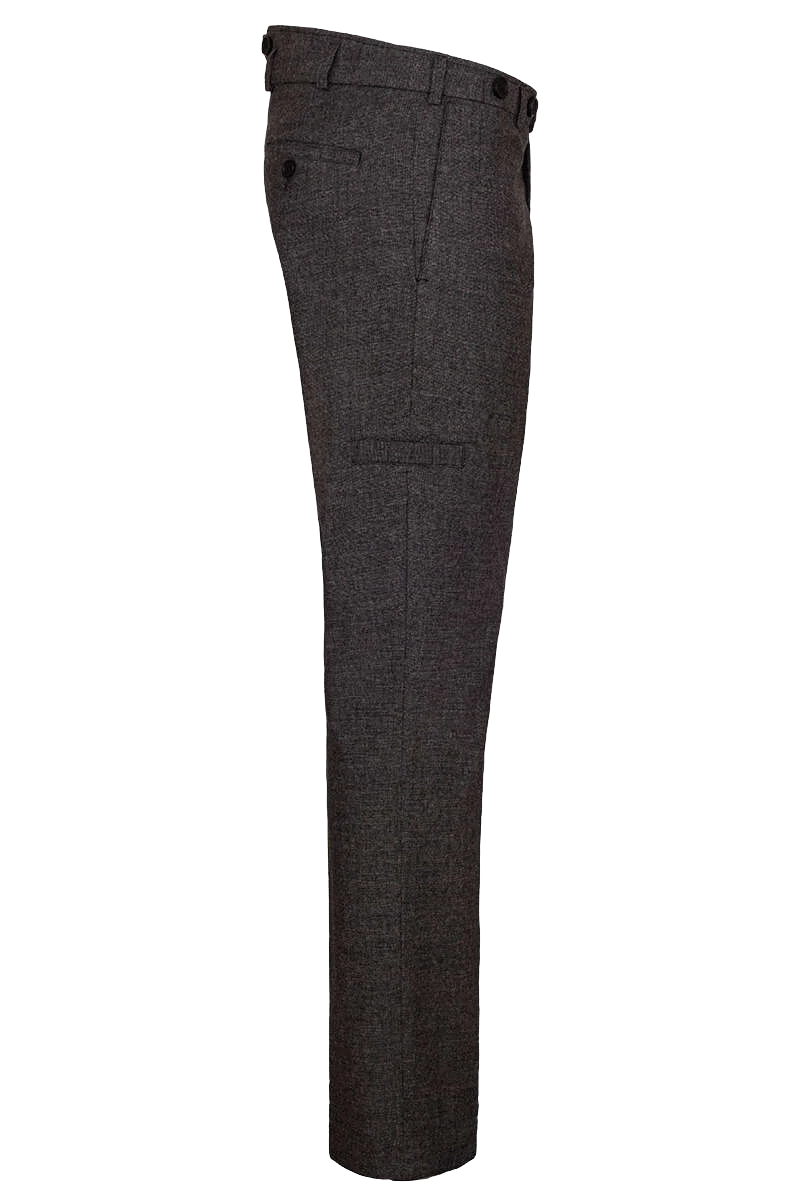Herren Trachtenhose Stoffhose Anzughose lang grau