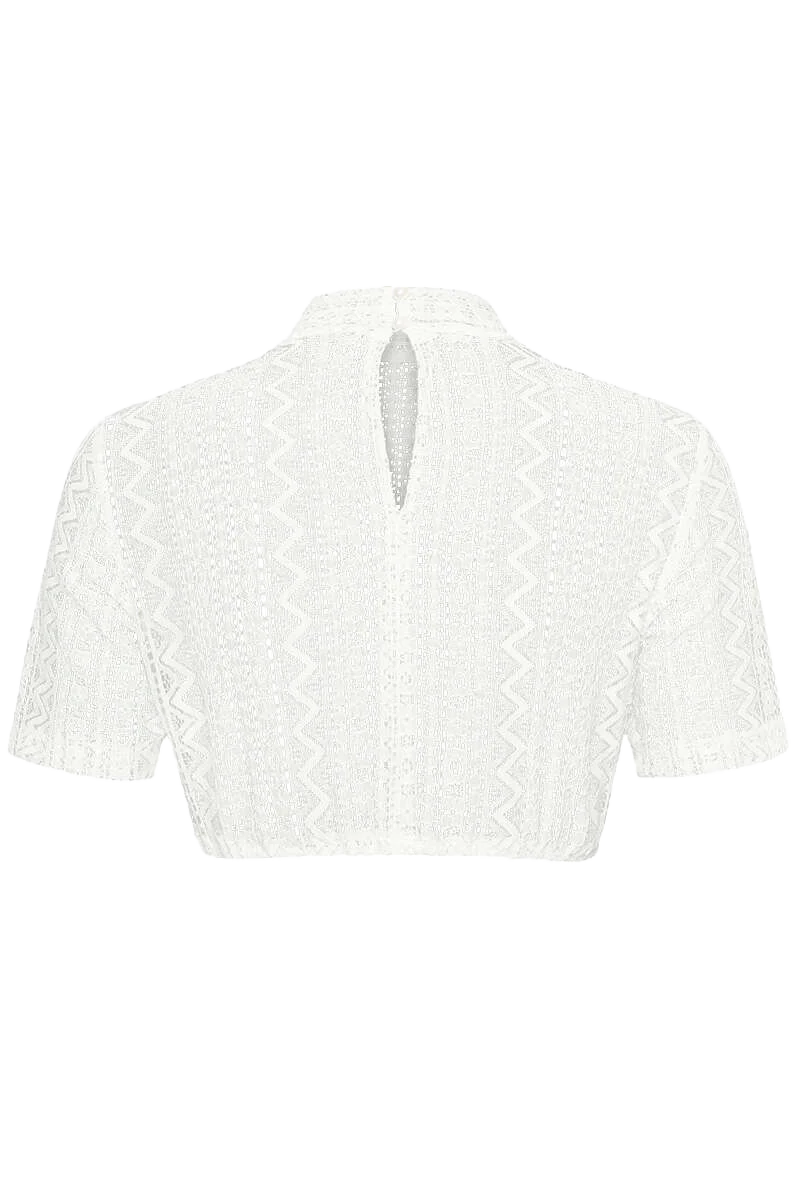 Spitzen-Dirndlbluse mit Stehkragen