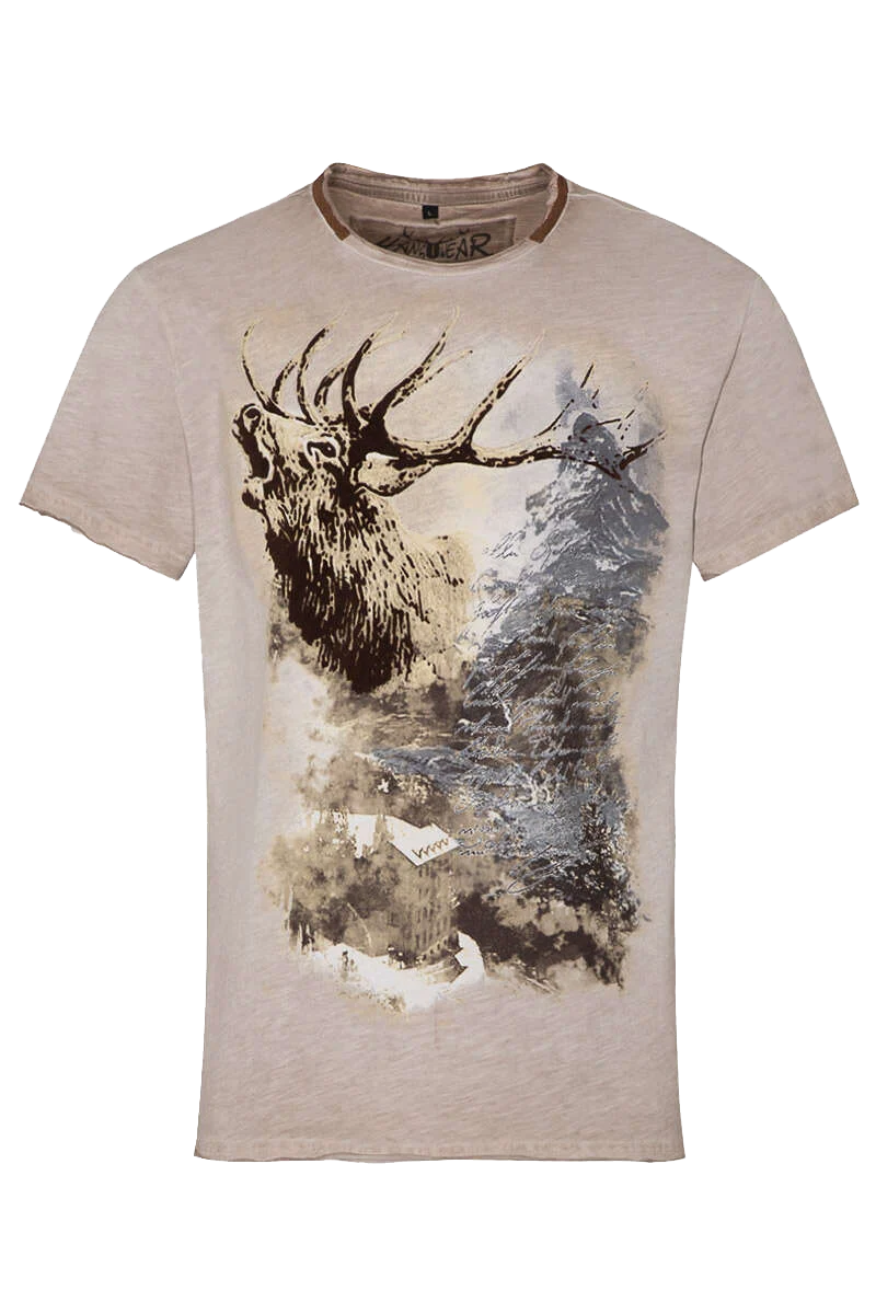 Herren Trachtenshirt Hirschmotiv