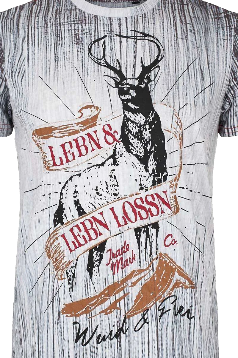 Herren Trachten T-Shirt 'Lebn lossn, Wild & Frei'