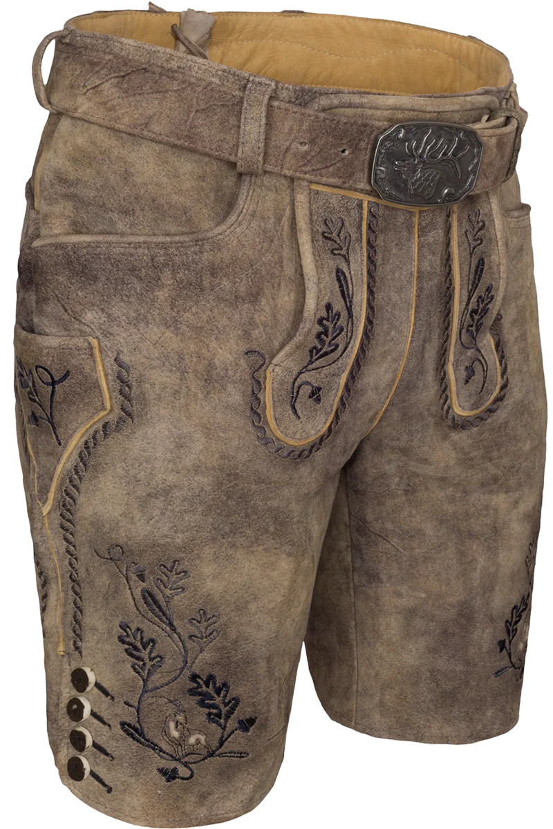 Herren Lederhose kurz mit Gürtel
