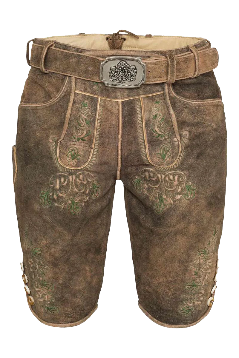 Herren Lederhose bestickt kurz