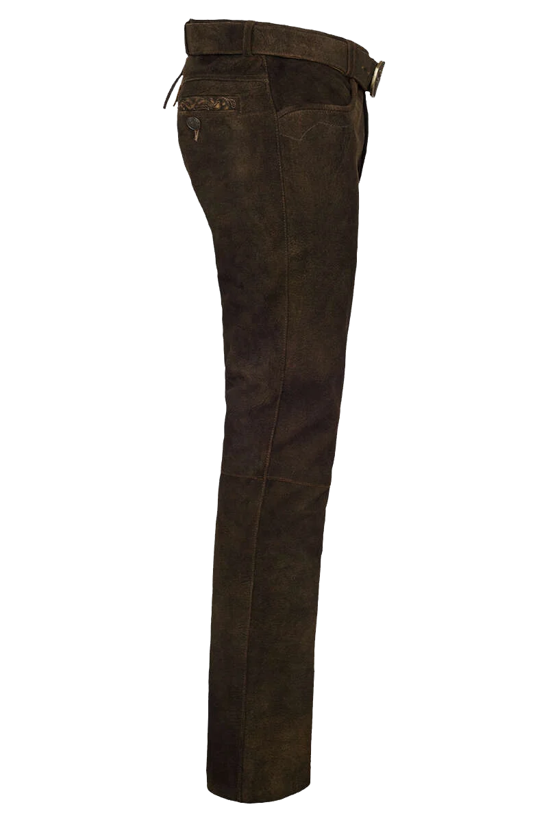 Herren Trachten Lederhose lang mit Gürtel