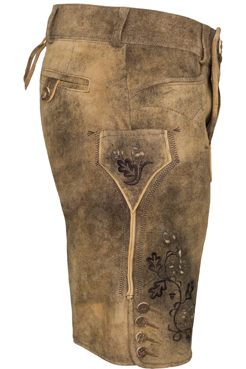 Herren Trachten Lederhose kurz bestickt