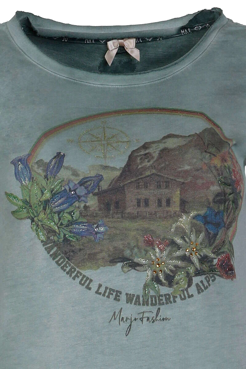 Damen T-Shirt im Used-Look 'Wanderful Life'