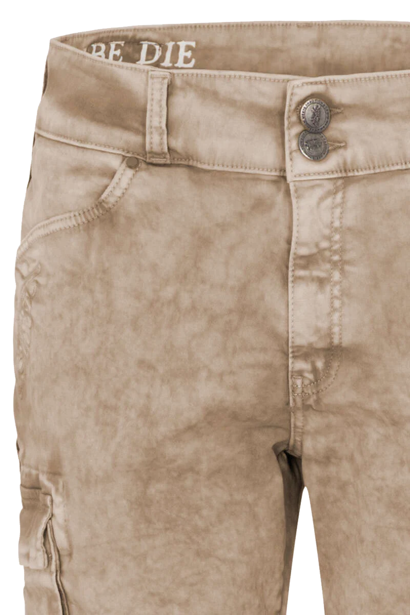 Herren Jeans Bermuda Cargo schlamm