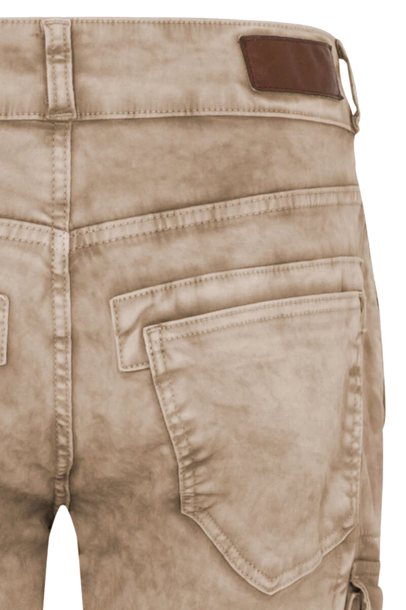 Herren Jeans Bermuda Cargo schlamm