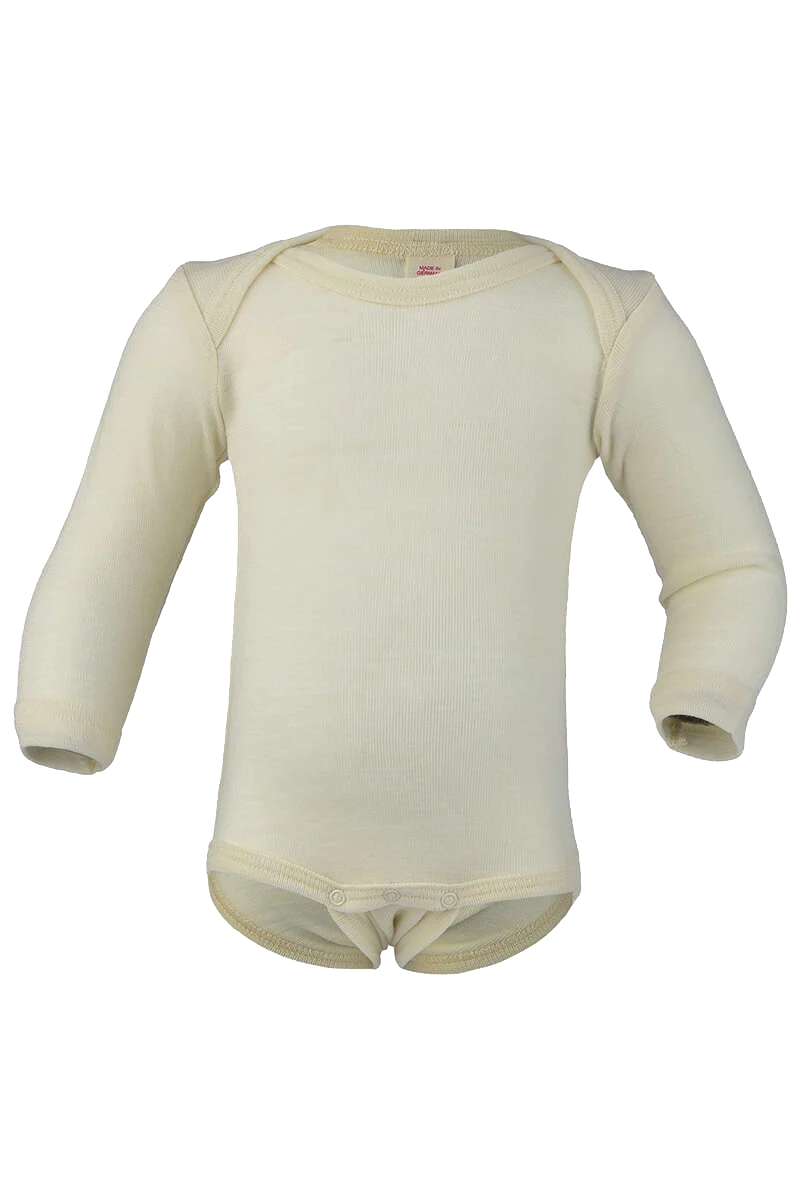Babybody aus Wolle/Seide langarm