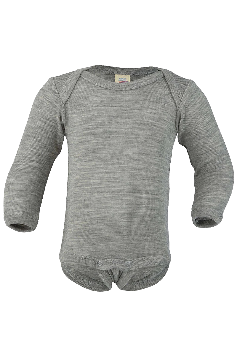 Babybody aus Wolle/Seide langarm