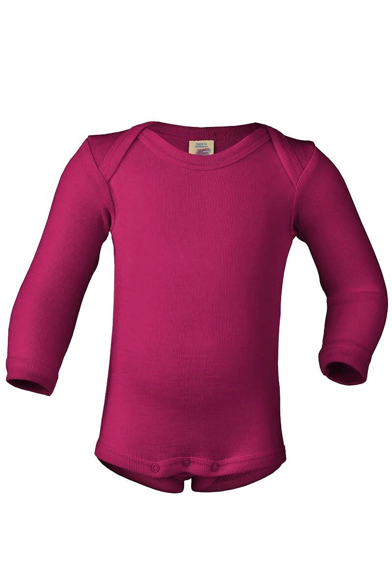 Babybody aus Wolle/Seide langarm