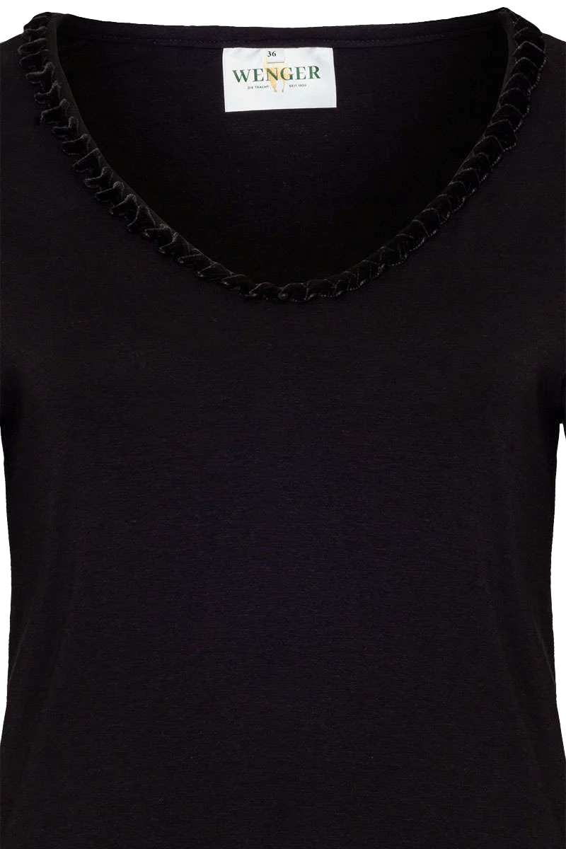 Damen Longshirt Stretch schwarz
