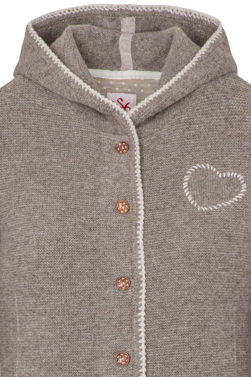 Damen Strickjacke lang mit Kapuze