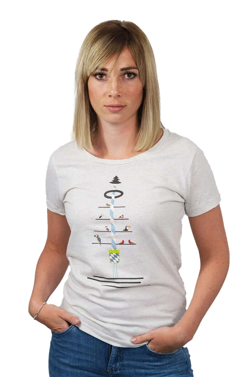 Damen T-Shirt mit Maibaum