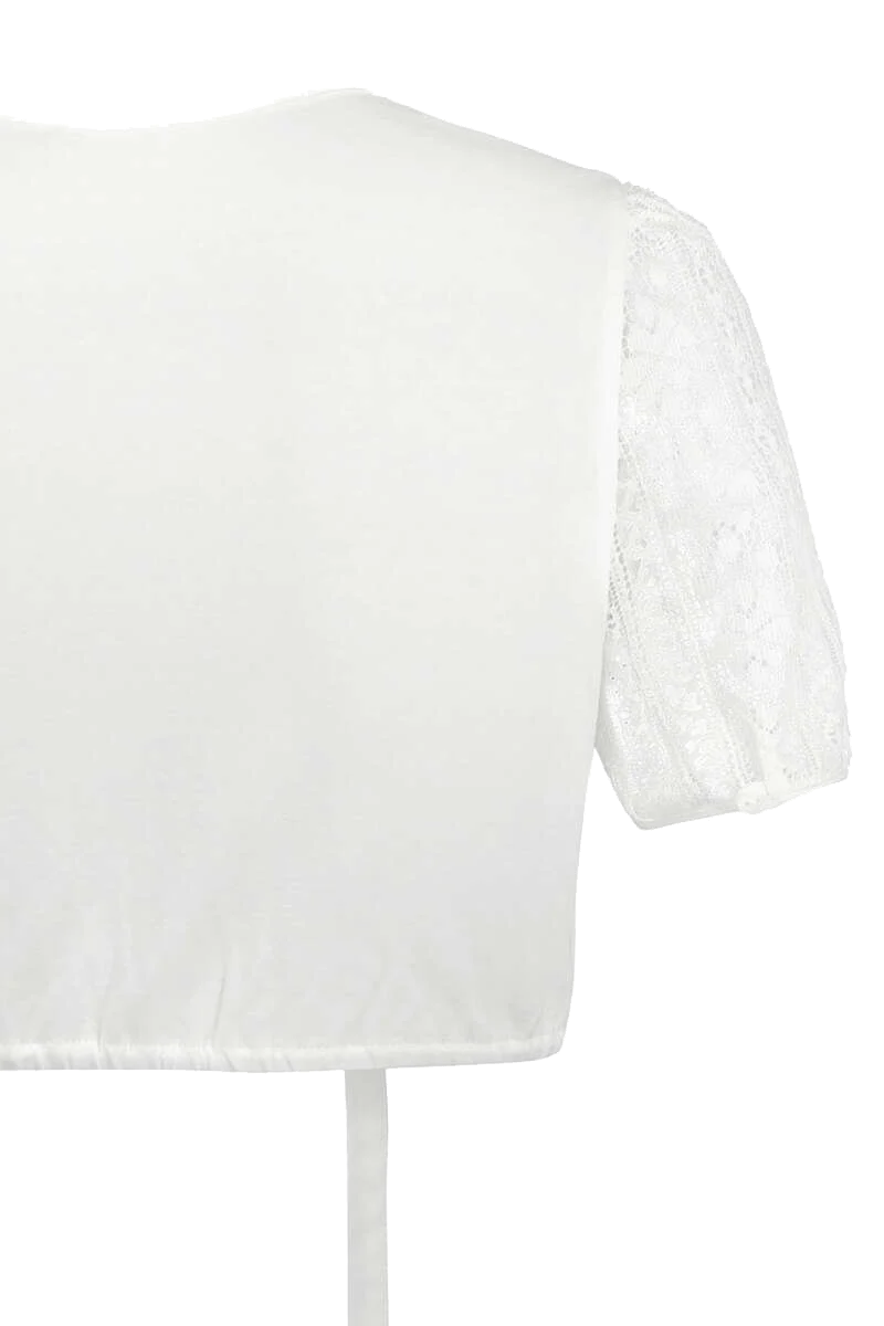 Dirndlbluse Rundhalsausschnitt mit Schlingenverschluss