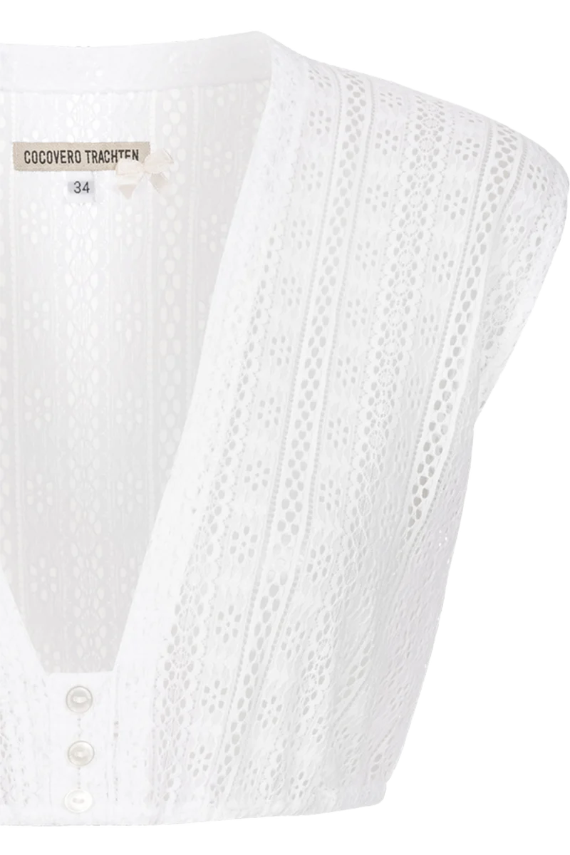 Dirndlbluse ohne Arm mit Spitzenmuster