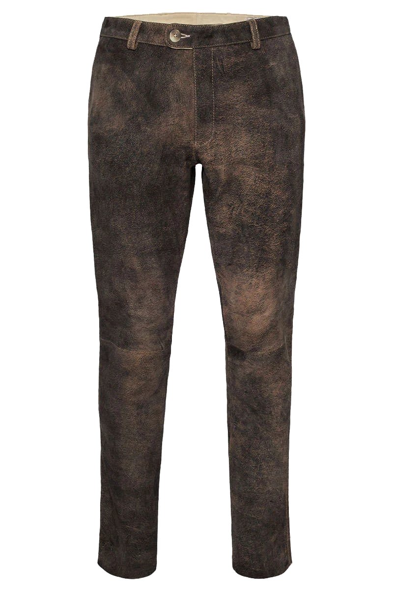 Herren Chino Lederhose lang