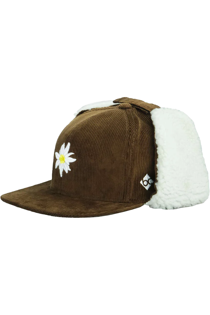 Kord-Strapback Cap mit Ohrenwärmern Edelweiß
