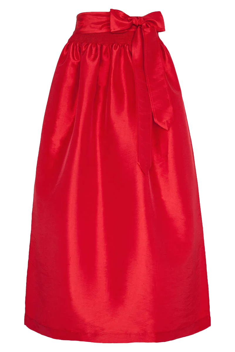 Dirndl Schürze Taft 95cm - rot